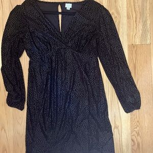 A New Day Black velvet long sleeve dress